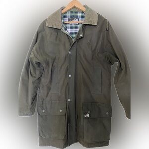 LAVENIR Waxed green jacket coat made in England vintage M unisex